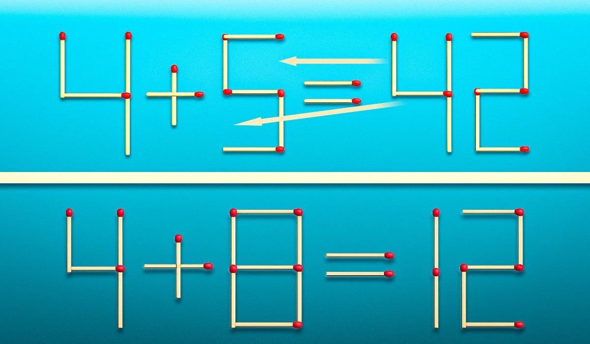 Træk 2 tændstikker, og lighed bliver korrekt: en hurtig IQ-test