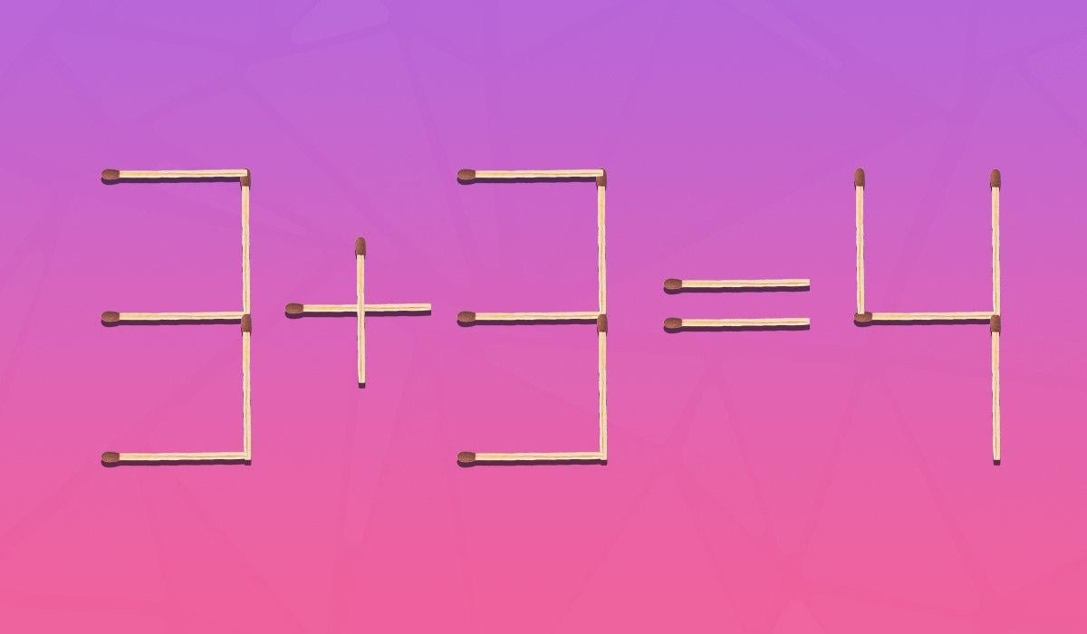 Hvilke to tændstikker skal flyttes for at rette en fejl: en hurtig intelligenstest