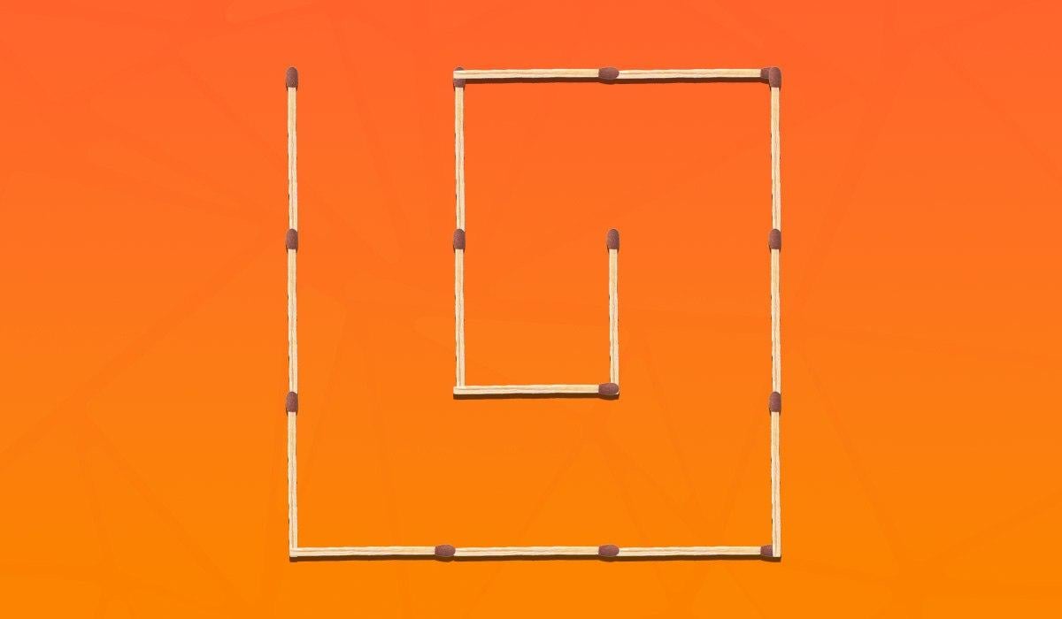 Du skal flytte 3 tændstikker for at lave 2 firkanter: et meget udfordrende puslespil