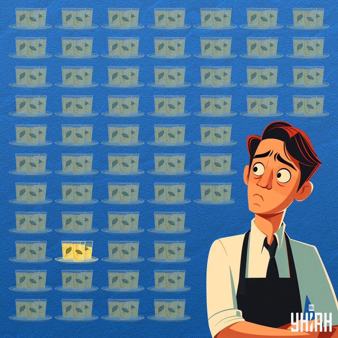 Glasset med mindre limonade i var nederst i billedet / Moje-collage