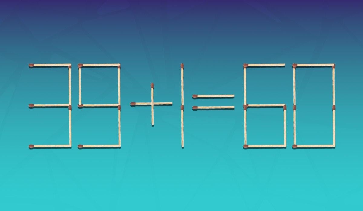 Hvilken tændstik skal flyttes for at gøre ligheden sand: en IQ-test