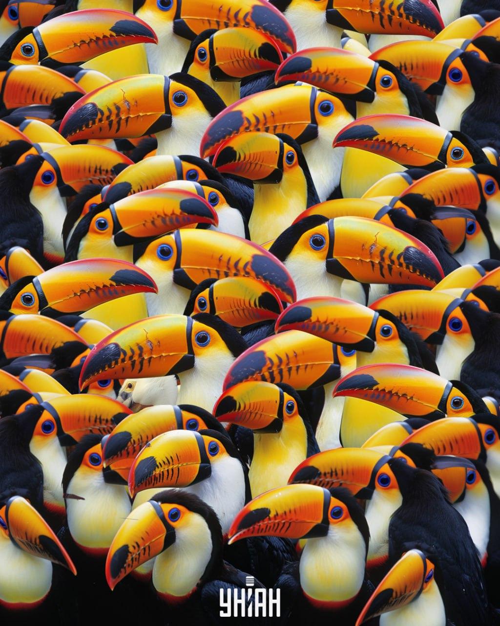 Find en pelikan blandt tukaner på 7 sekunder / Moje-collage